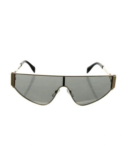 Pre-owned Moschino Shield Tinted Sunglasses In Gold