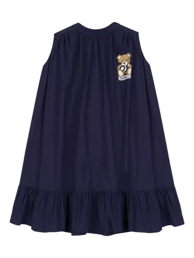 Moschino Kids' Shift Dress In Blue