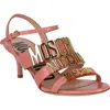 Moschino Logo Leather Sandal In Pink
