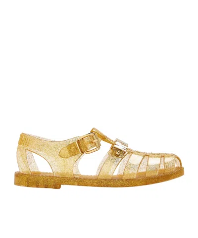 Moschino Shiny Flat Sandals In Multi
