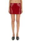 Moschino Skirt With Button Accents And High-shine Finish In Red