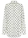Moschino Ivory Cotton Voile Shirt With Polka Dot Pattern