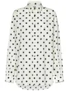Moschino Ivory Cotton Voile Shirt With Polka Dot Pattern In White