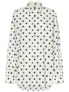Moschino Ivory Cotton Voile Shirt With Polka Dot Pattern In Black