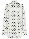 Moschino Ivory Cotton Voile Shirt With Polka Dot Pattern In Black