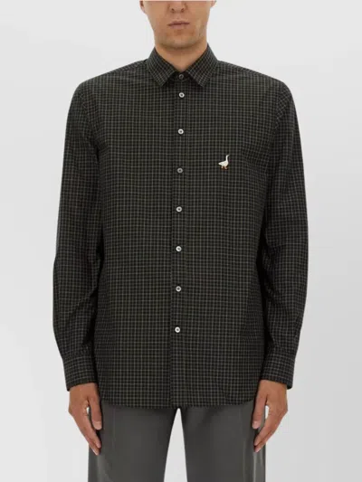 Moschino Shirt Button-down Collar Long Sleeves In Black
