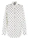 Moschino Ivory Cotton Voile Shirt With Polka Dot Pattern In Multicolor