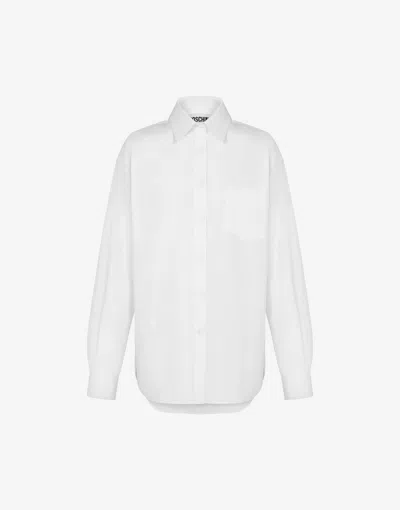 Moschino Shirt In Cotton Poplin In White