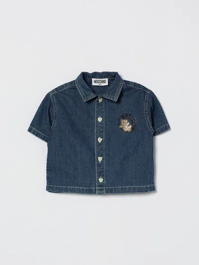 Moschino Kids' シャツ  ボーイ カラー ブルー In Blue