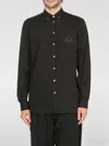 Moschino Cotton Shirt Button-down Collar Short Sleeves In Black