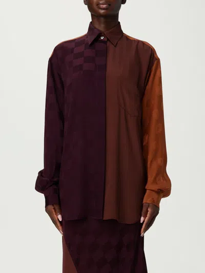 Moschino Long Sleeve Shirt In Brown