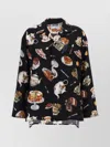 Moschino Multicolor Tea Time Print Shirt In Black