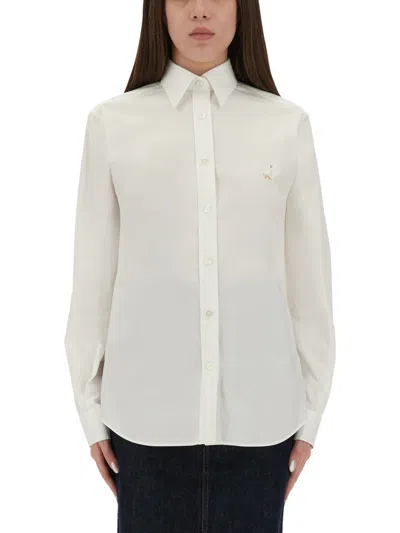 Moschino Shirt With "goose" Embroidery In White