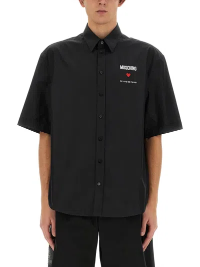 Moschino Shirt With Logo In Black