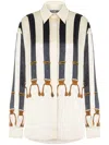 Moschino Shirt In Satin Suspenders Print