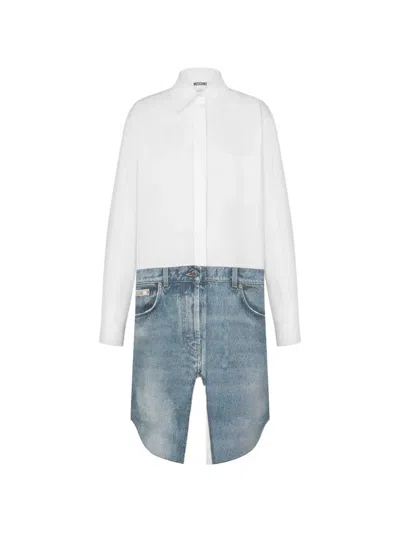 Moschino Shirt-collar Mini Dress In Multi
