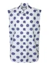 Moschino Sleeveless Cotton Poplin Shirt With Polka Dot Pattern