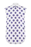 Moschino Sleeveless Cotton Poplin Shirt With Polka Dot Pattern In Multi
