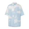 Moschino Cloud Print Silk Shirt In Blue
