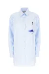 Moschino Multicolor Artistic Splash Long Sleeve Shirt In Blue