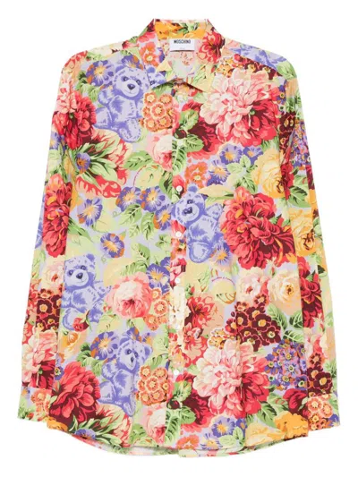 Moschino Floral-teddy Shirt In Multi