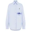 Moschino Printed Pocket Shirt With Button In Blue