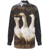 Moschino Voile Shirt Goose In Brown