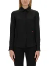 Moschino Long-sleeved Silk Shirt In Multicolour