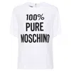Moschino Viscose Envers Satin Logo T-shirt In White