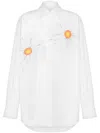 Moschino Floral-embroidered Buttoned Shirt In White