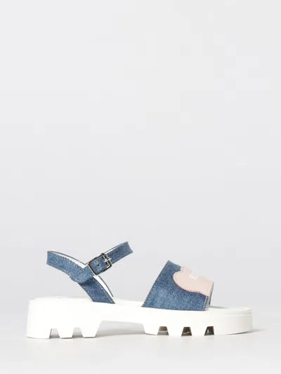 Moschino Kids' シューズ  ボーイ カラー デニム In Multi