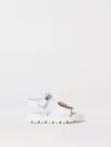 Moschino Teddy Bear Leather Sandals In Weiss