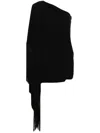 Moschino One-shoulder Fringe Mini Dress