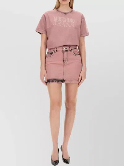 Moschino Short Skirt With Belt Loops And Pockets