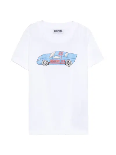 Moschino Kids' Short-sleeve Car-print T-shirt In Multi