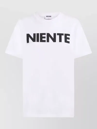 Moschino Short Sleeve Crew Neck Graphic T-shirt In White