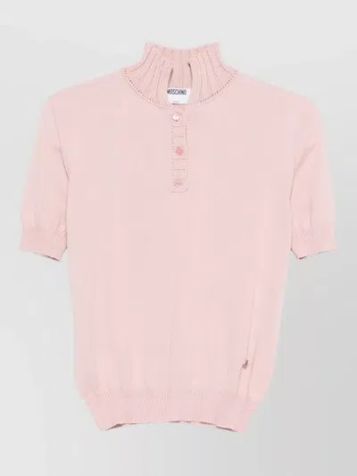 Moschino Short Sleeve Crew Neck Ribbed Knitwear