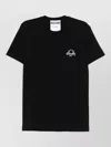Moschino Short-sleeve Black T-shirt With Intricate Embroidery In Black