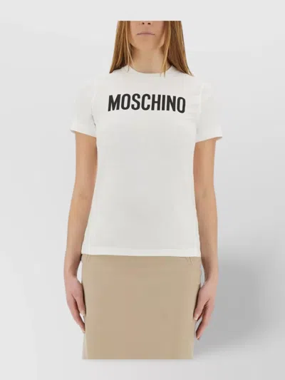 Moschino Short Sleeve Crew Neck Straight Hem Top