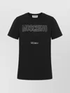 Moschino Organic Cotton Jersey T-shirt Decorated In Black