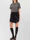 Moschino Short Sleeve Crew Neck Top With Pin In Black