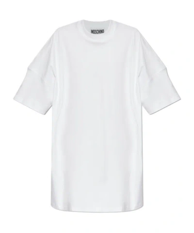 Moschino Short Sleeve Dress In White
