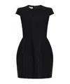 Moschino Fitted Knee-length Dress Cap Sleeves In Black