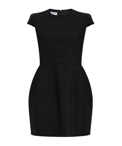 Moschino Fitted Knee-length Dress Cap Sleeves In Black