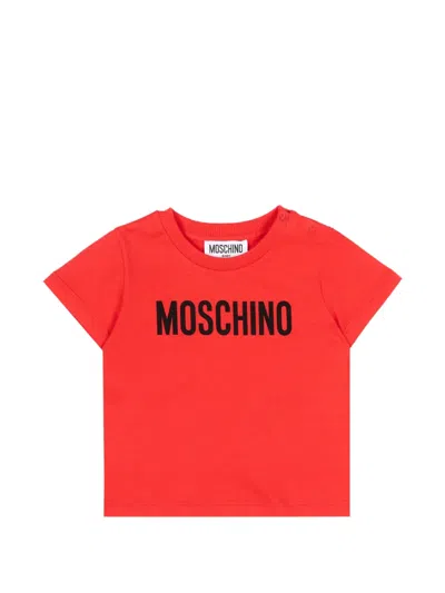 Moschino Babies' Short-sleeve Logo T-shirt In Red