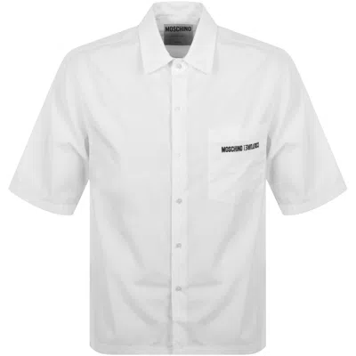 Moschino Upsidedown Logo Shirt In White