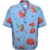Moschino Short Sleeve Shirt Blue In Blue