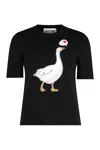 Moschino Short Sleeve Sweater In Black