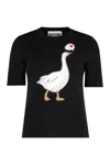 Moschino Short Sleeve Sweater In Black