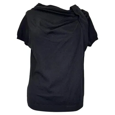 Moschino Short Sleeve Sweater In Black Wool